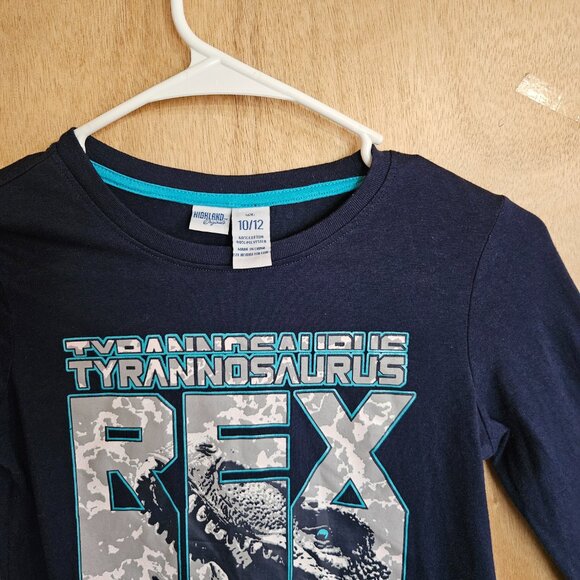💜Highland Originals T-shirt Kids 10/12 Long Sleeve Dinosaur T-rex - Picture 6 of 9